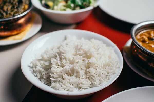 bowl of white boiled rice