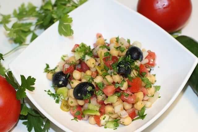 Indian style spring salad recipe for chickpea salad