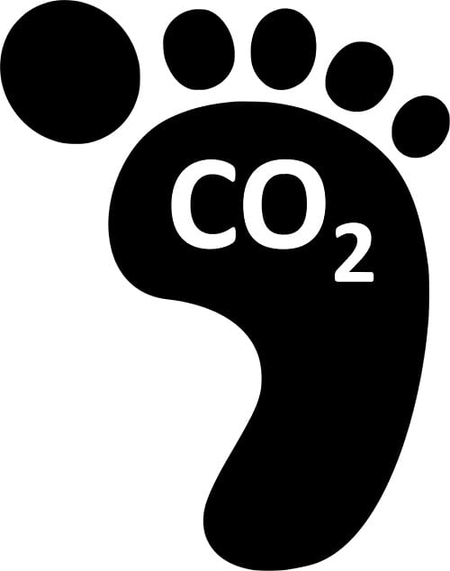 Google's net carbon footprint is now zero. This is a picture of print with CO2 in the middle. 
