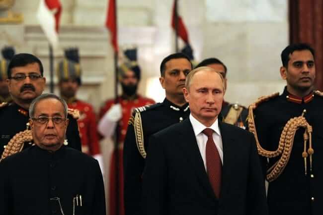 Pranab Mukherjee with Vladimir Putin