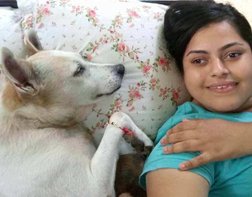 Sumedha with her pet Goru