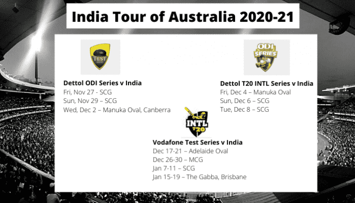 India Tour of Australia dates