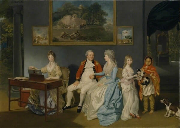 painting of colonel blair with family and indian ayah