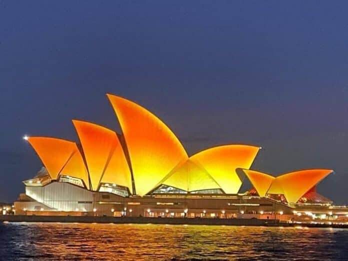 sydney opera ouse lit up for diwali