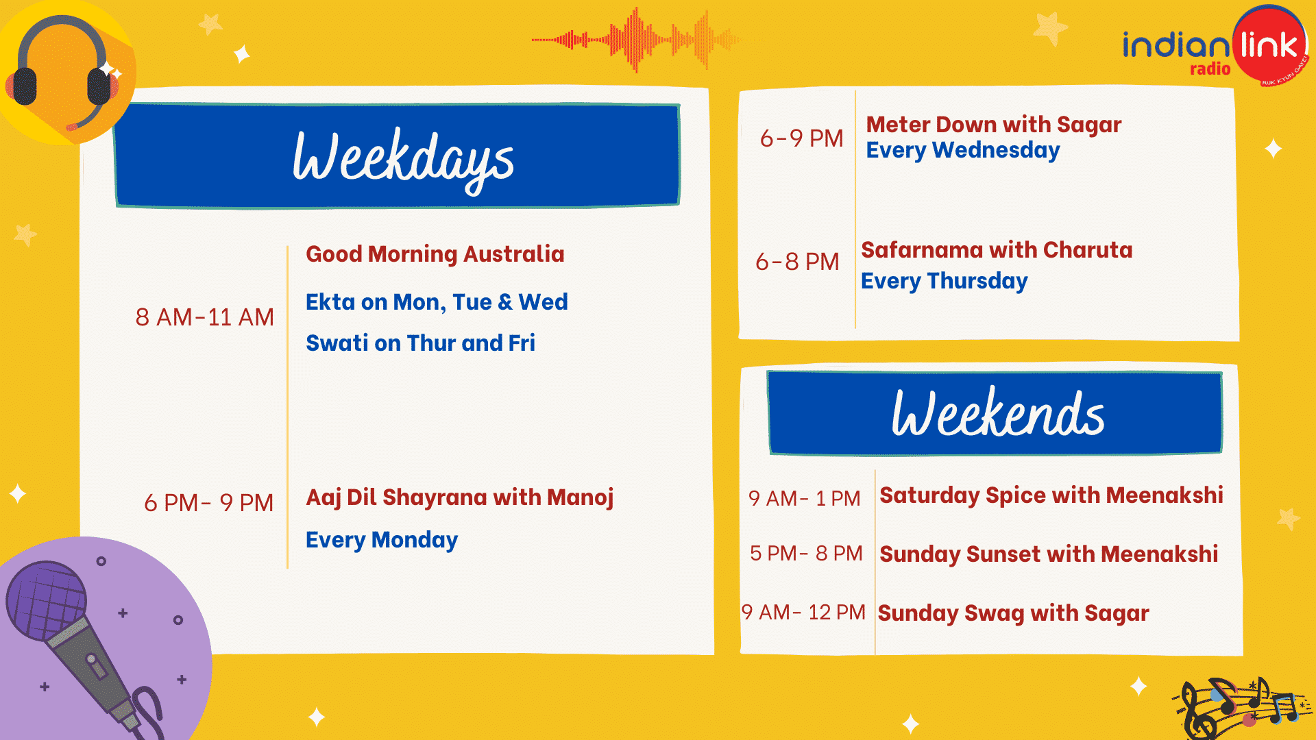 indian link radio Schedule