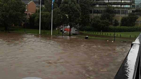 Flooding of Parramatta River.