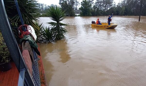 Port Macquarie deluged by heavy rains.