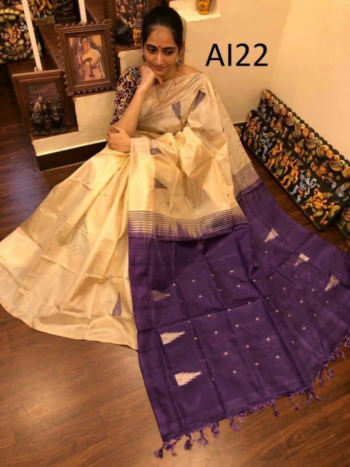 Navy Blue and Mustard Colour Banana Silk Saree – Sharvari's