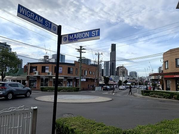 marion st and wigram st in harris park, sydney