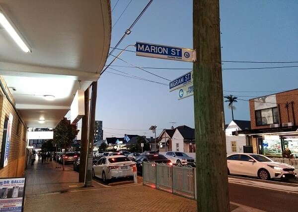 intersection of marion street and wigram street, harris park, sydney