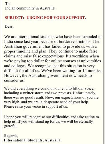 open letter international students