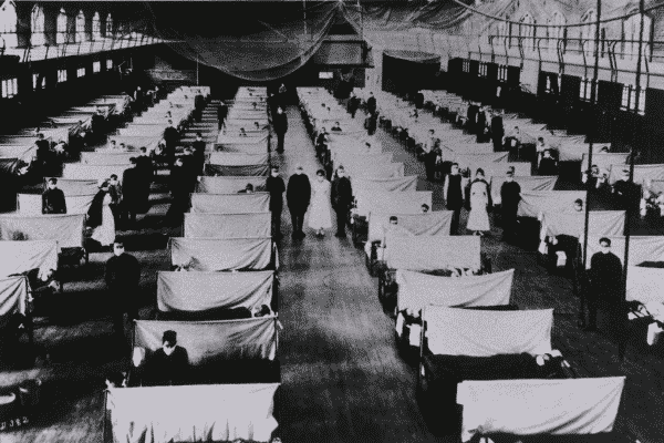 A quarantine facility for infected soldiers. pandemics - spanish flu