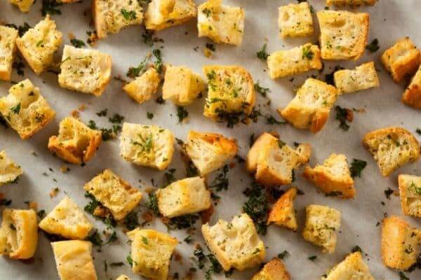 Delicious croutons to complement the tomato soup
