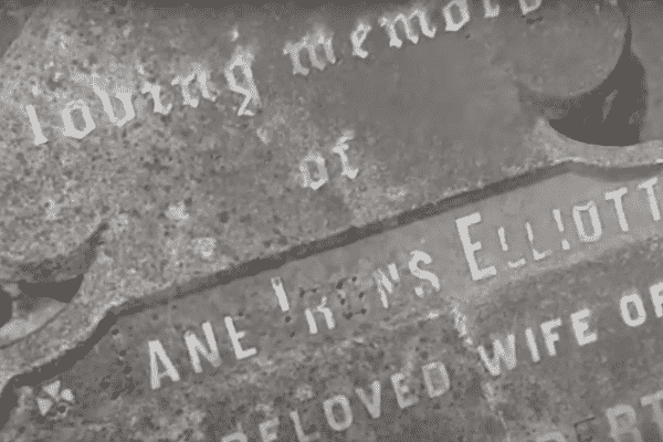 The gravestone of Jane Elliott who looked after homeless children in Calcutta