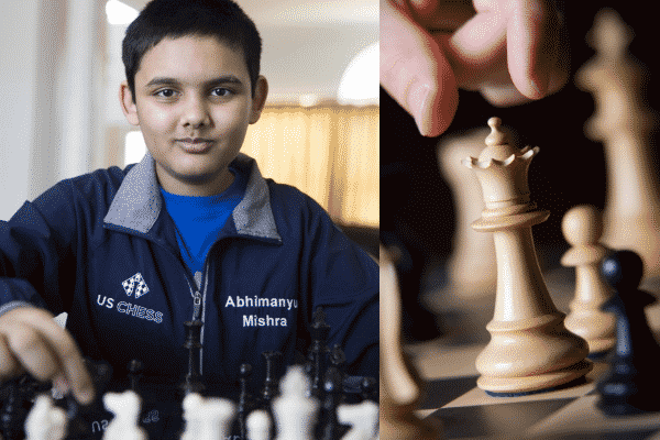 Abhimanyu Mishra at a chess competition