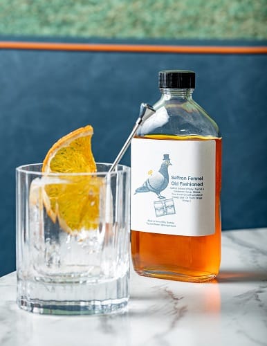 Foreign Return's bottled cocktail Saffron Fennel Old Fashioned