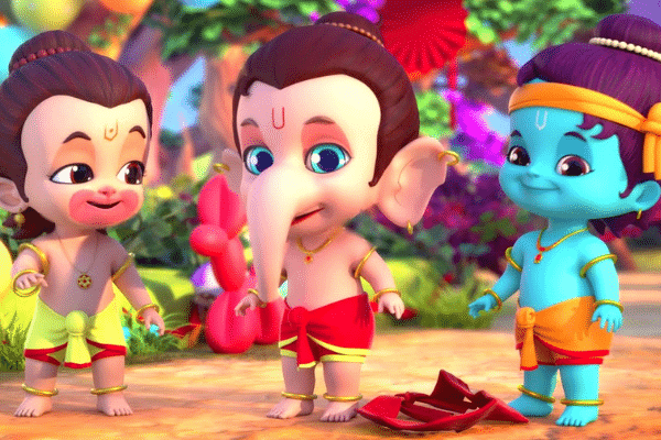 Baby Hanuman, Ganesha and Krishna cartoons. Source: Twitter