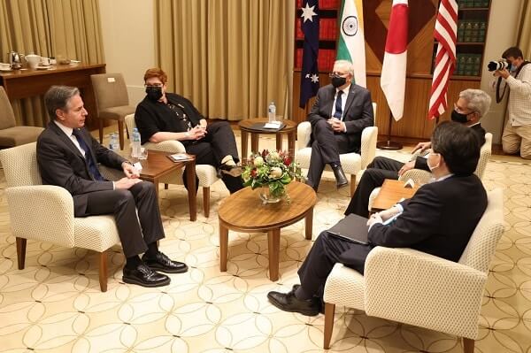 Quad Foreign Ministers with Australian PM Scott Morrison