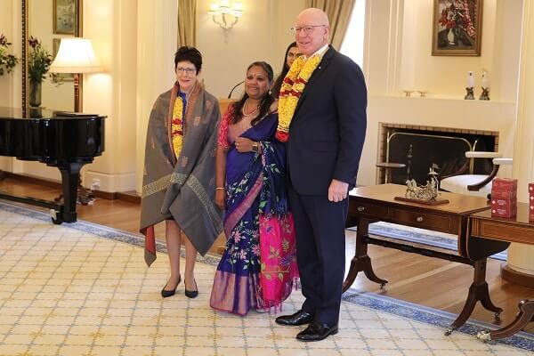 Governor General David Hurley and Linda Hurley with guests at Deepavali event