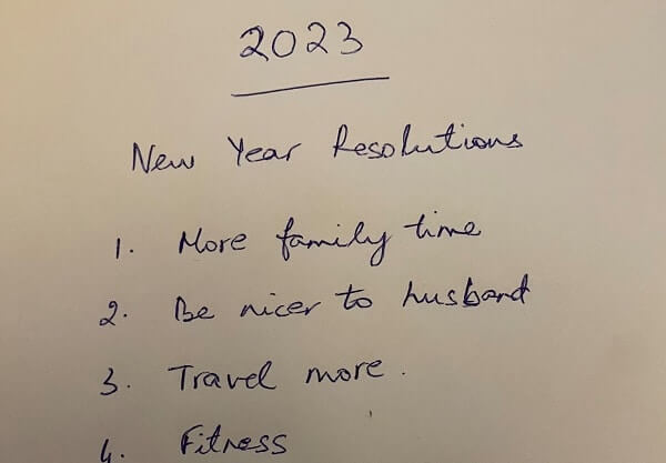 new year resolutions list