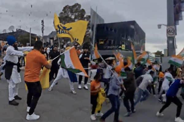 Protesters clash at the Melbourne Khalistan Referendum
