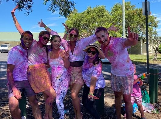 young people at Holi