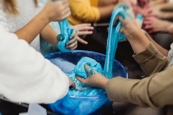 Use shaving cream to make slime for the perfect school holiday activity idea