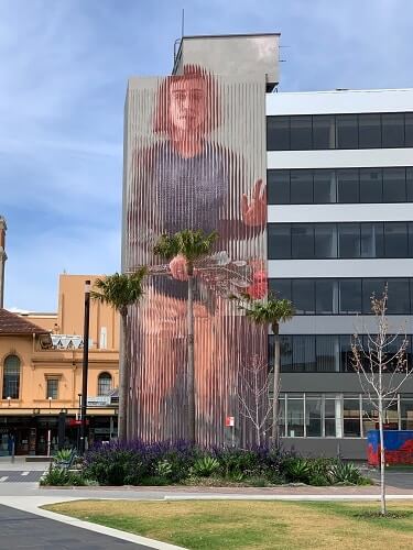 A giant fintan magee piece in Newcastle