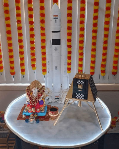 Vipul and Alka Lunkad from Blacktown, NSW shared their Chandrayaan-3 themed Ganesha.