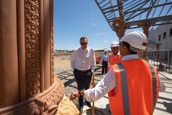 NSW Minister for Multiculturalism Steve Kamper at Hindu temple site