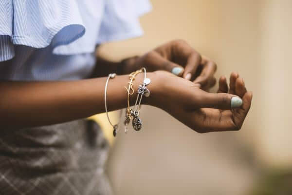 Hands of Indian woman with jewellery