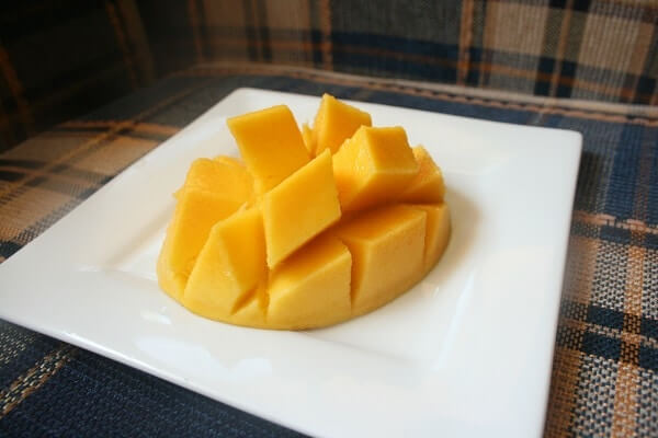 Mango on a plate.
