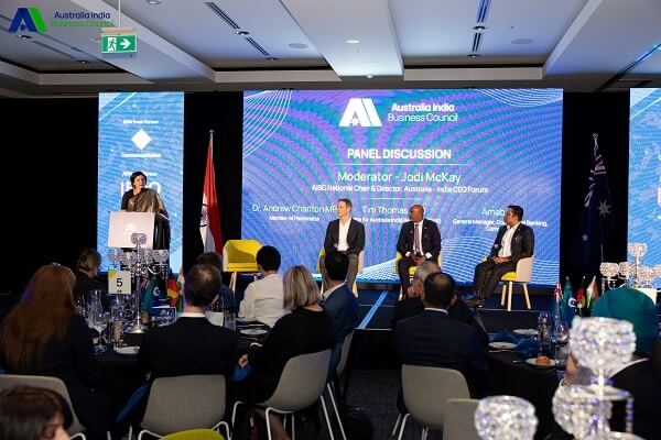 AIBC annual address and gala dinner Panel including Andrew Charlton MP, Centre for Australia India Relations CEO Tim Thomas, and Commonwealth Bank‘s State General Manager, Business Banking Arnab Pal.