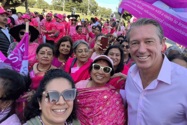 Glenn McGrath with Pink Sari Inc