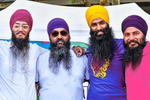 Four Sikh men at the Multicultural festival