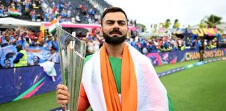 Virat Kohli with T20 World Cup Trophy