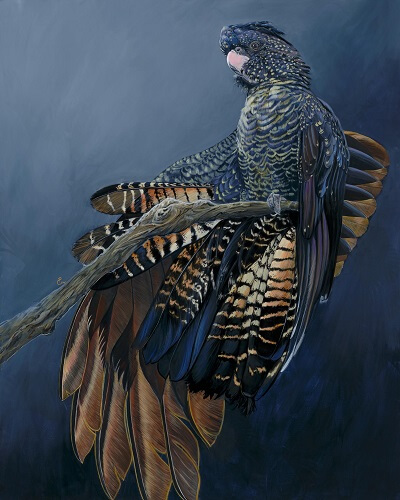 Priya Gores's painting of black cockatoo called I AM