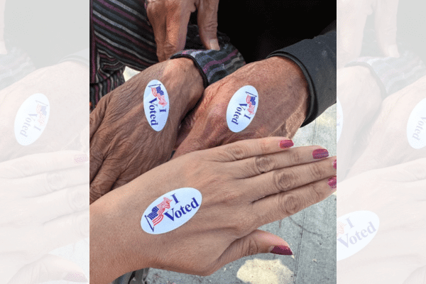 Photo of Ruchi Lamba and parents hands after US election