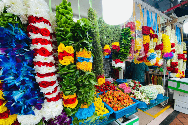 Photo of garlands in Little India Singapore