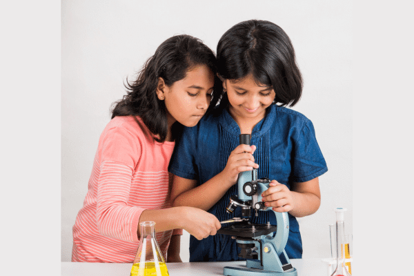 Photo of Children engaged in science