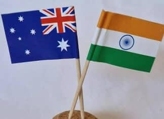 26 January India Australia flags from Banner Buzz