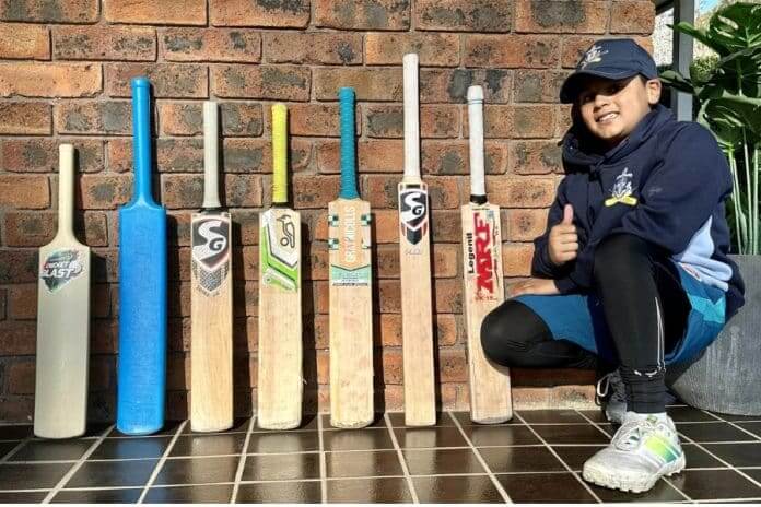 Veer Tangri with his bats