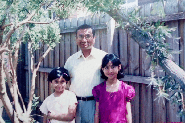 Bhaskar Majumdar with Medha and Urvi