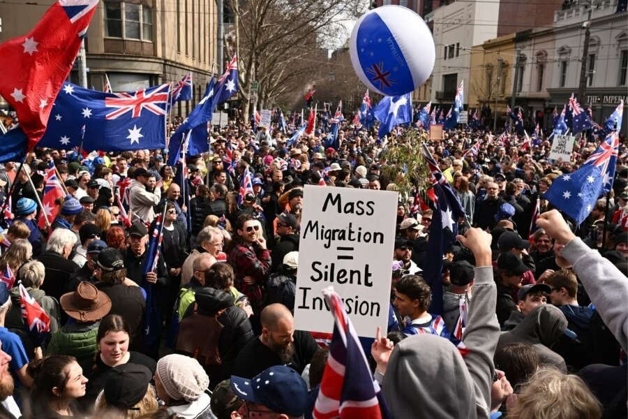 Anti migration rally Jacinta Price