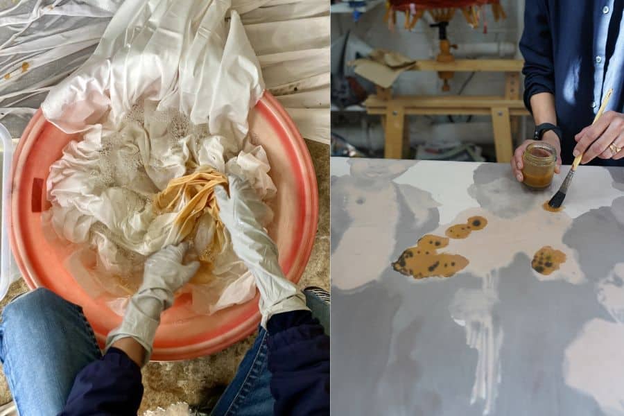 hand dyed organza cotton sangeeta sandrasegar creating tapestry