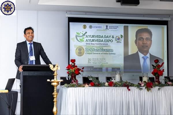 S Janakiraman at Ayurveda conference sydney