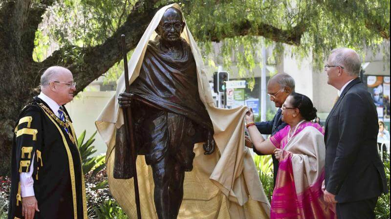 Unveiling of Gandhi statue at Jubilee Park Parramatta