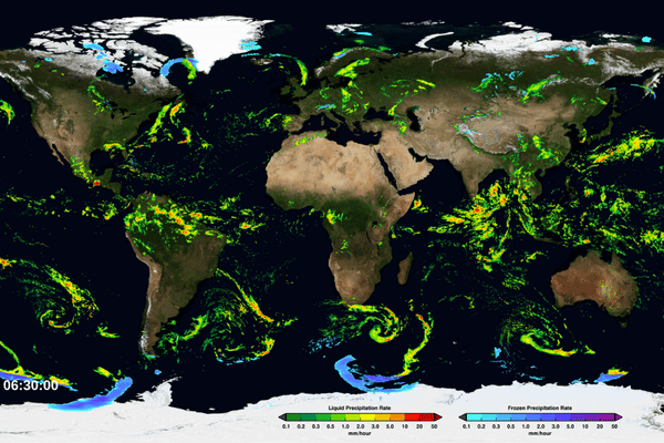 Rain patterns on NASA satellite