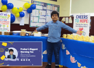 Eight-year-old Prahar brews chai for Cancer Council fundraiser Prahar Biggest Morning Tea