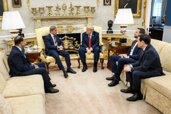 President Trump with PM Shehbaz Sharif and Field Marshal Asim Munir